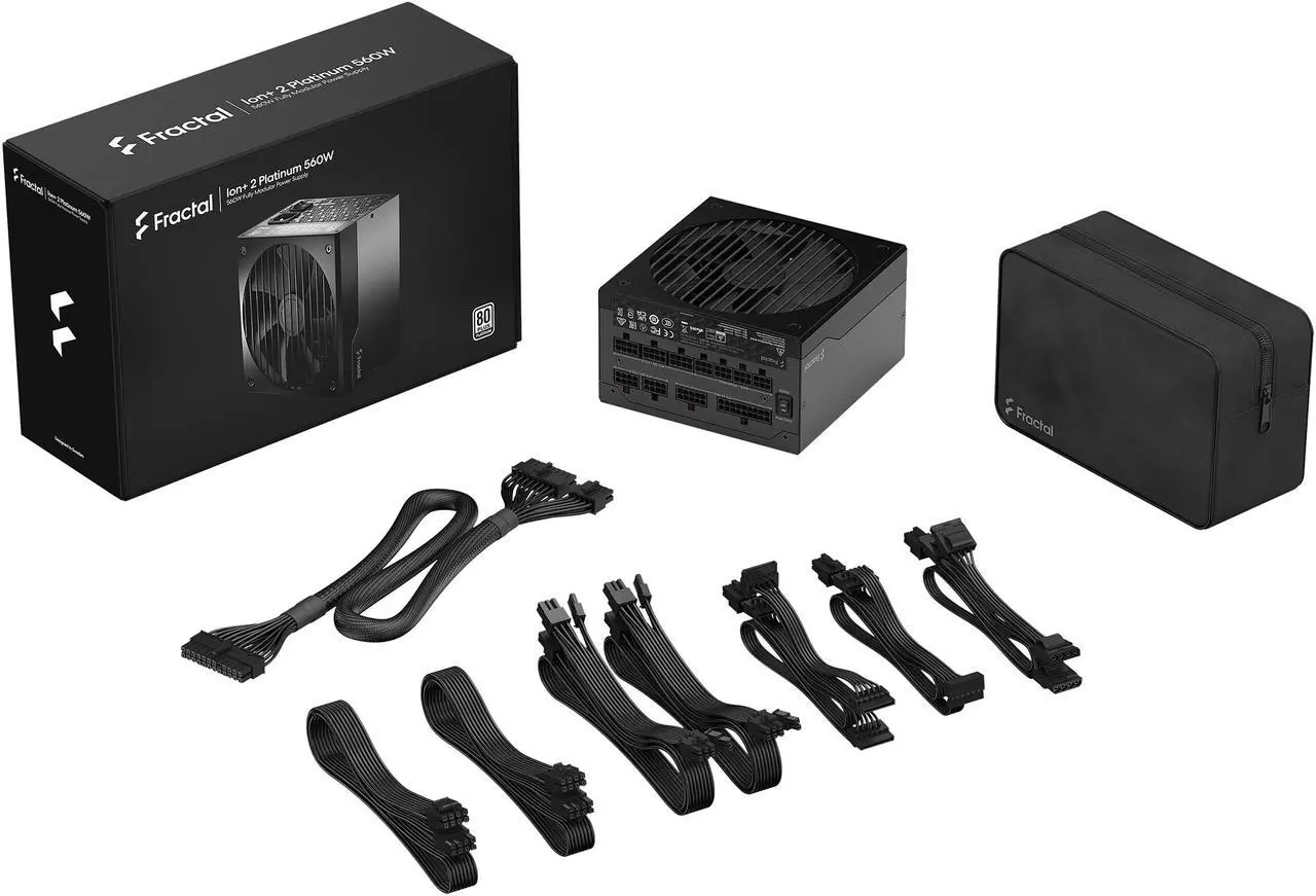 Alt view image 17 of 18 - Fractal Design Ion+ 2 Platinum 560 W ATX12V 2.52 / EPS12V 2.92 80 PLUS PLATINUM Certified Full Modular Active PFC Power Supply