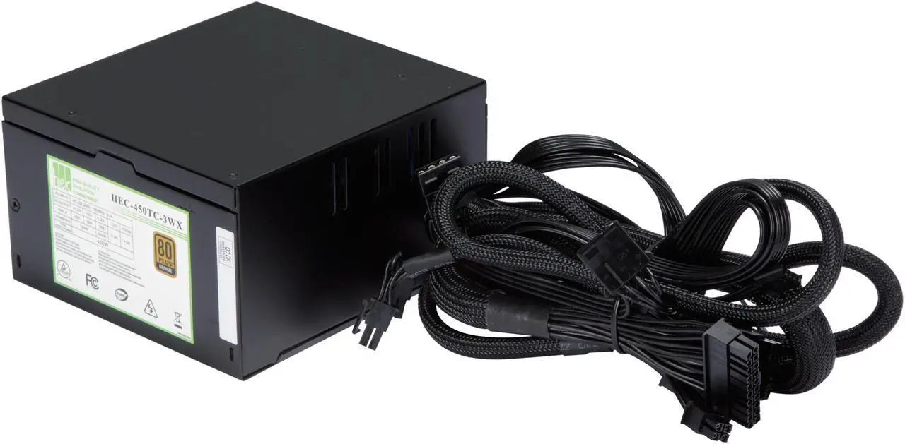Alt view image 4 of 5 - hec HEC-450TC-3WX 450 W ATX12V v2.2 80 PLUS BRONZE Certified Active PFC Power Supply