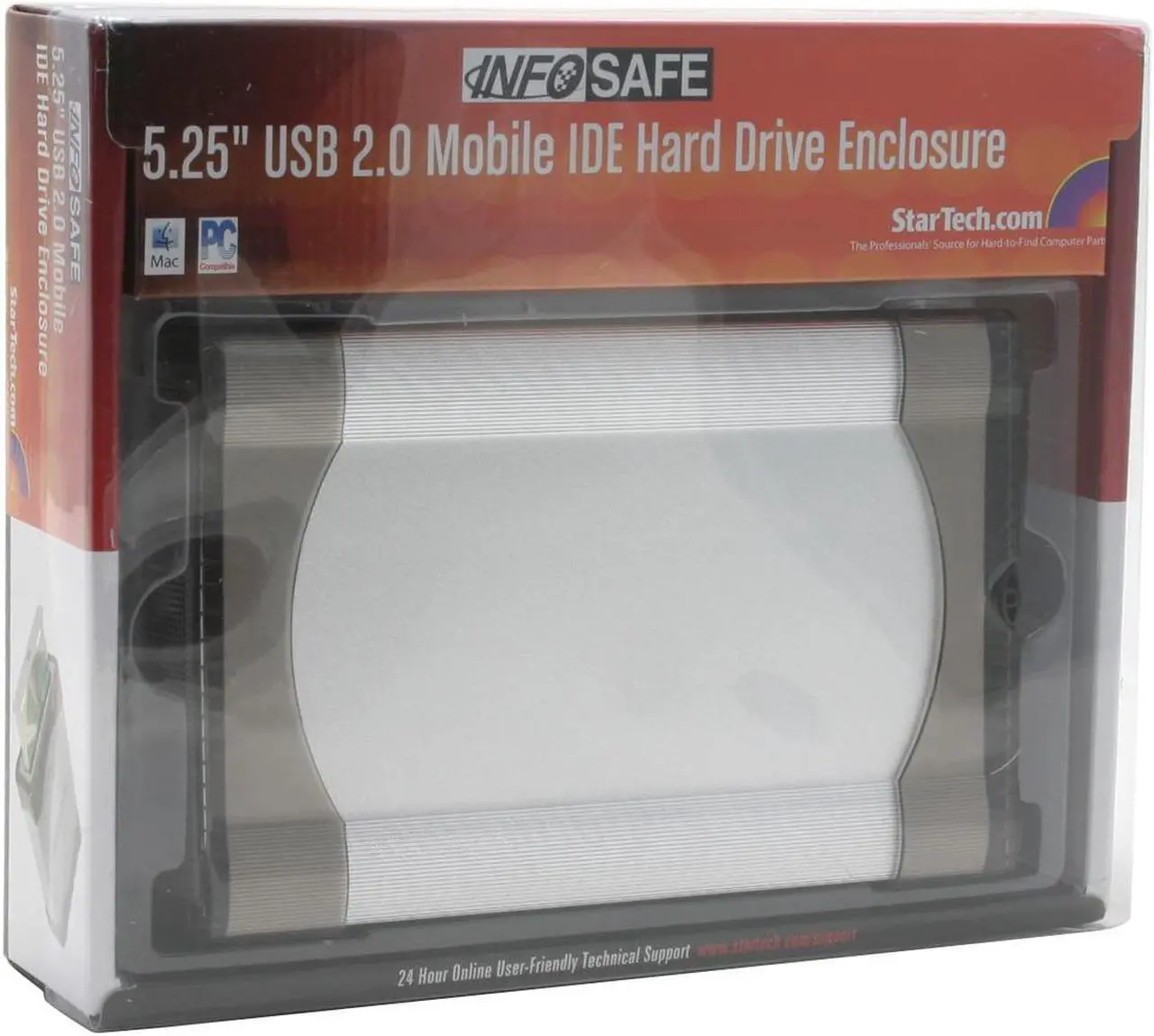 Alt view image 5 of 5 - StarTech IDECASE52U2 Aluminum 5.25in Silver USB to IDE External Optical Drive Enclosure