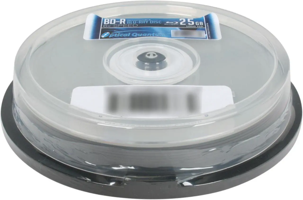 Main image of Optical Quantum 25 GB 6X BD-R Blu-ray Recordable Media 10 Packs Logo Top Disc
