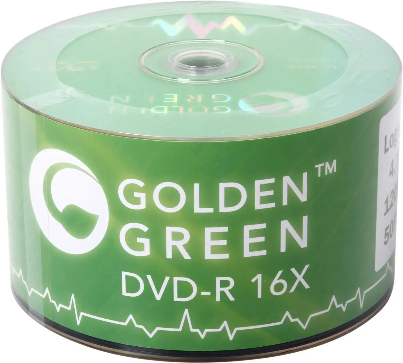 Main image of GoldenGreen 16x 4.7GB Logo Top DVD-R Blank Media - 50 Packs Disc