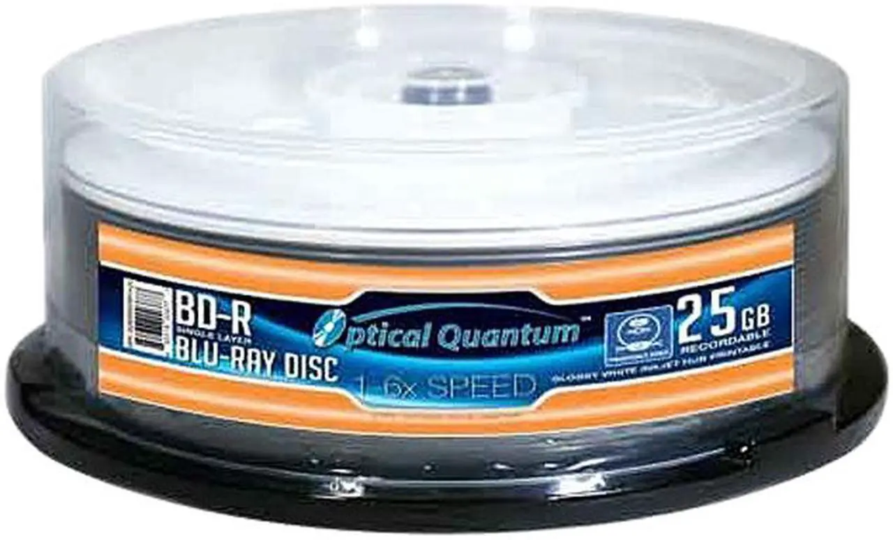 Main image of Optical Quantum 25GB 6X BD-R Gloss White Inkjet Printable 25 Packs Spindle Blu-ray Disc Model OQBDR06GWIP-H-25