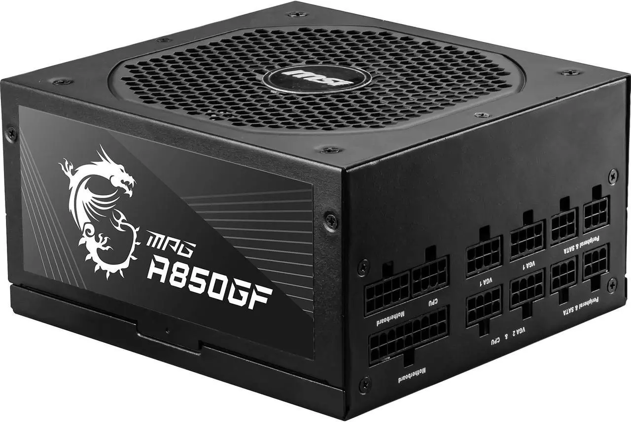 Main image of MSI - MPG A850GF PCIE 5.0, 80 GOLD Full Modular Gaming PSU, Japanese Electrolytic capacitor, 850W ATX Power Supply