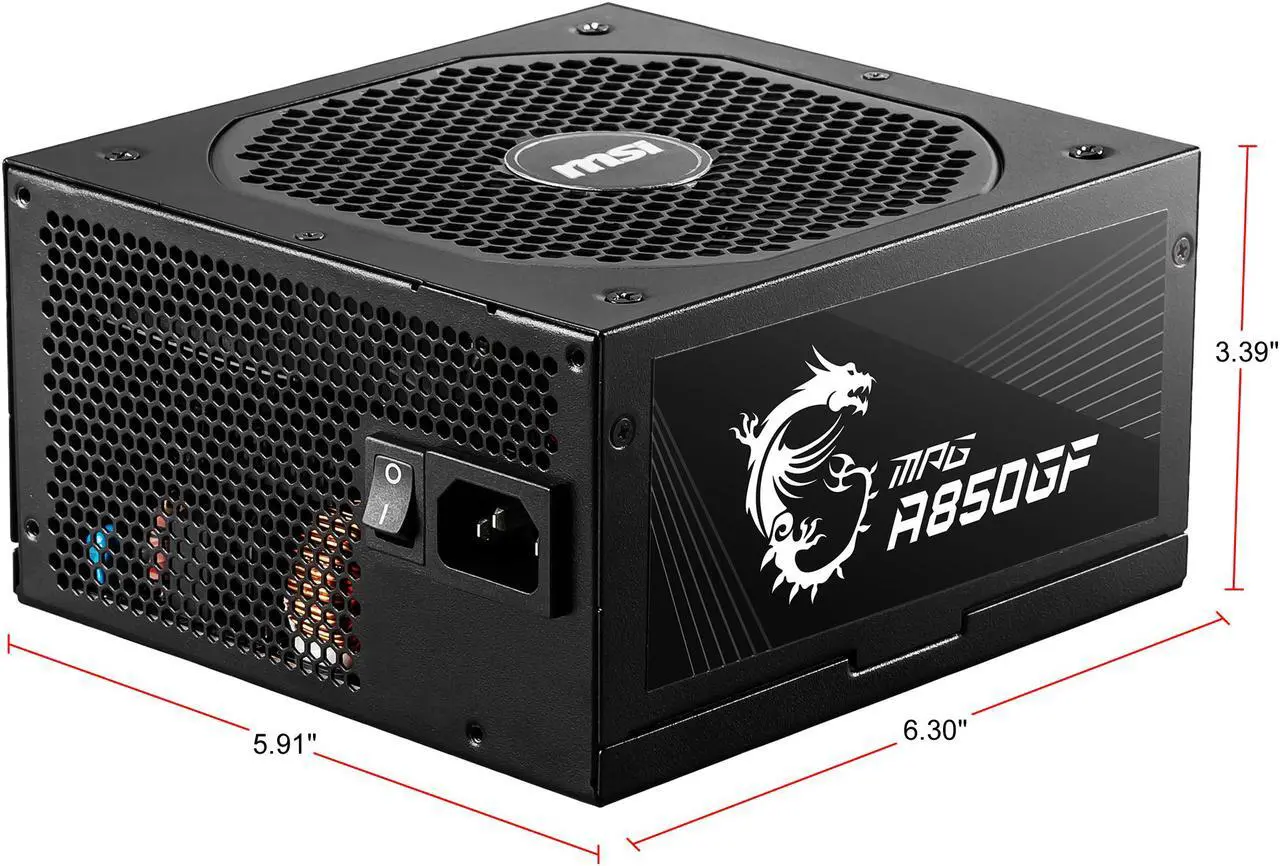 Alt view image 3 of 16 - MSI - MPG A850GF PCIE 5.0, 80 GOLD Full Modular Gaming PSU, Japanese Electrolytic capacitor, 850W ATX Power Supply