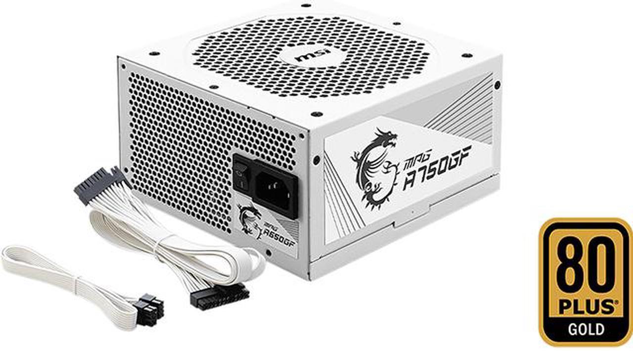 MSI - MPG A750GF WHITE, 80 GOLD Full Modular Gaming PSU, Japanese Electrolytic capacitor, 750W ATX Power Supply