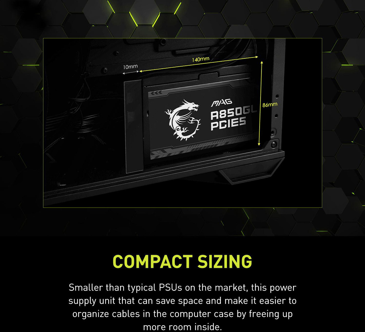 Open Box: MSI - MAG A850GL PCIE5, 80+ GOLD Fully Modular Gaming PSU, 12V-2x6 Cable,ATX 3.1 & PCIE 5.1 Ready, 850W Power Supply, 10 Year Warranty - Newegg.ca - Open Box condition - Image 20