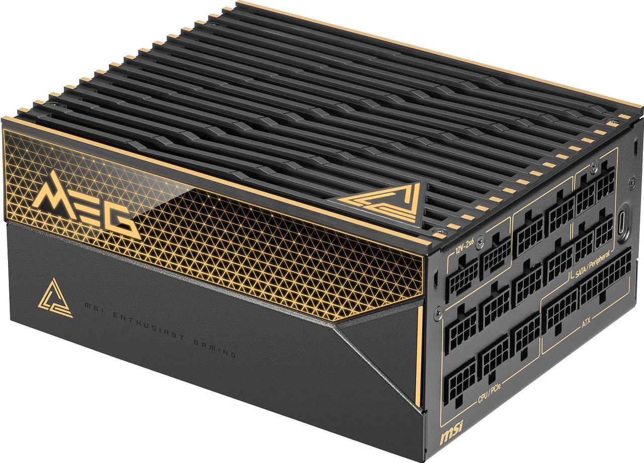 Alt view image 7 of 15 - MSI - MEG Ai1600T PCIE5, 80+ TITANIUM Full Modular Gaming PSU, Dual 12V-2x6 Cable, 5080 5090 ATX 3.1 & PCIE 5.1 Ready, Braided Cable, 1600W Power Supply, 12 Year Warranty