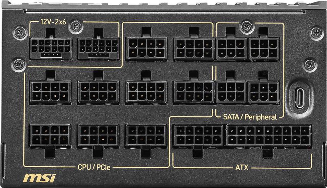 Alt view image 11 of 15 - MSI - MEG Ai1600T PCIE5, 80+ TITANIUM Full Modular Gaming PSU, Dual 12V-2x6 Cable, 5080 5090 ATX 3.1 & PCIE 5.1 Ready, Braided Cable, 1600W Power Supply, 12 Year Warranty
