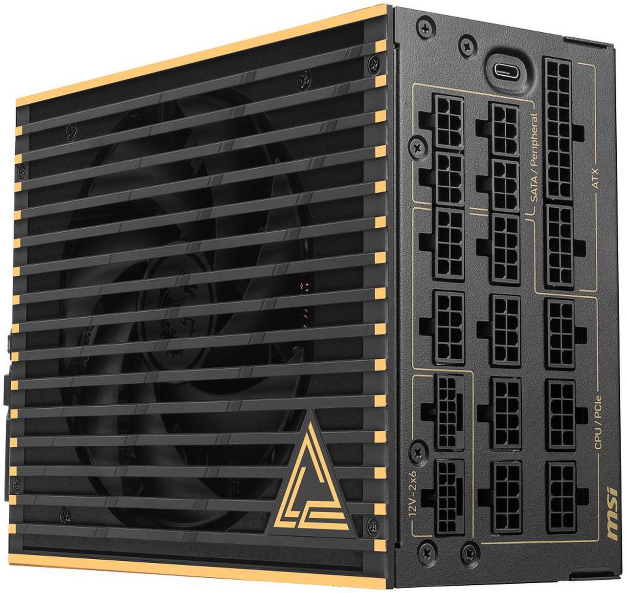 Alt view image 13 of 15 - MSI - MEG Ai1600T PCIE5, 80+ TITANIUM Full Modular Gaming PSU, Dual 12V-2x6 Cable, 5080 5090 ATX 3.1 & PCIE 5.1 Ready, Braided Cable, 1600W Power Supply, 12 Year Warranty