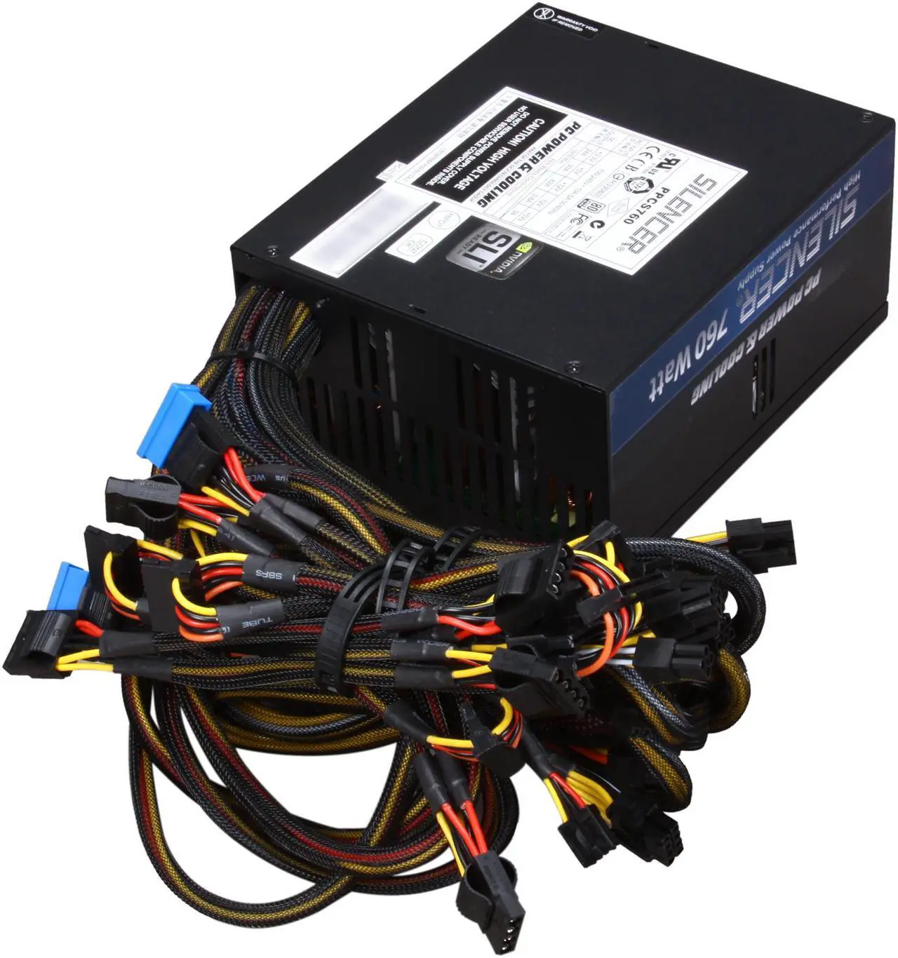 Alt view image 3 of 6 - PC Power and Cooling Silencer 760W High Performance 80PLUS Silver SLI CrossFire ready Power Supply