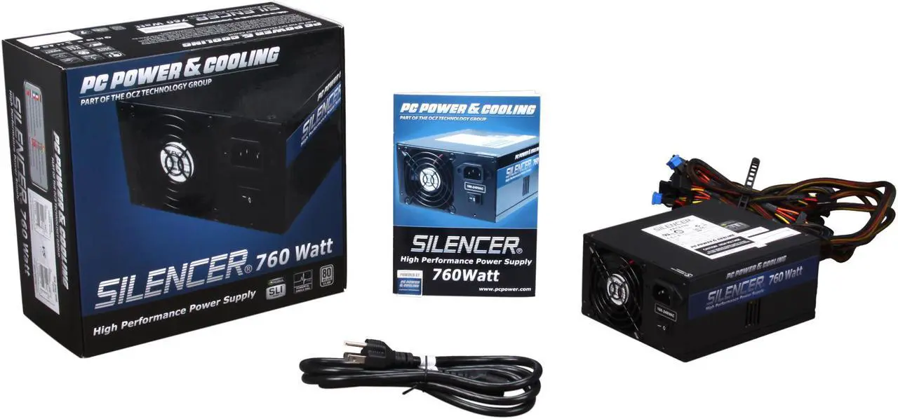 Alt view image 6 of 6 - PC Power and Cooling Silencer 760W High Performance 80PLUS Silver SLI CrossFire ready Power Supply