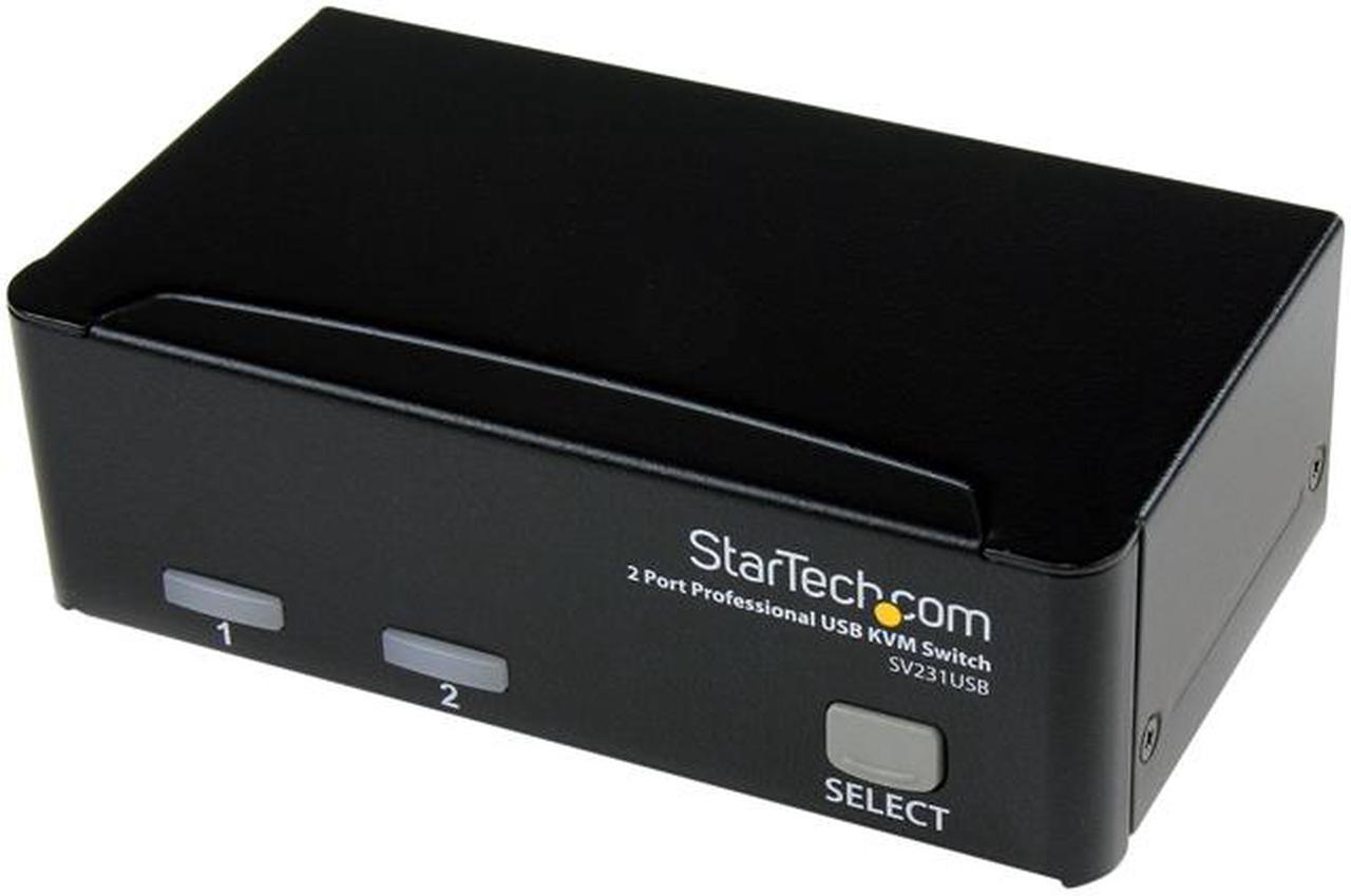 StarTech.com SV231USB 2-port KVM Switch for VGA Computers - USB - Full KVM Kit Cables Included