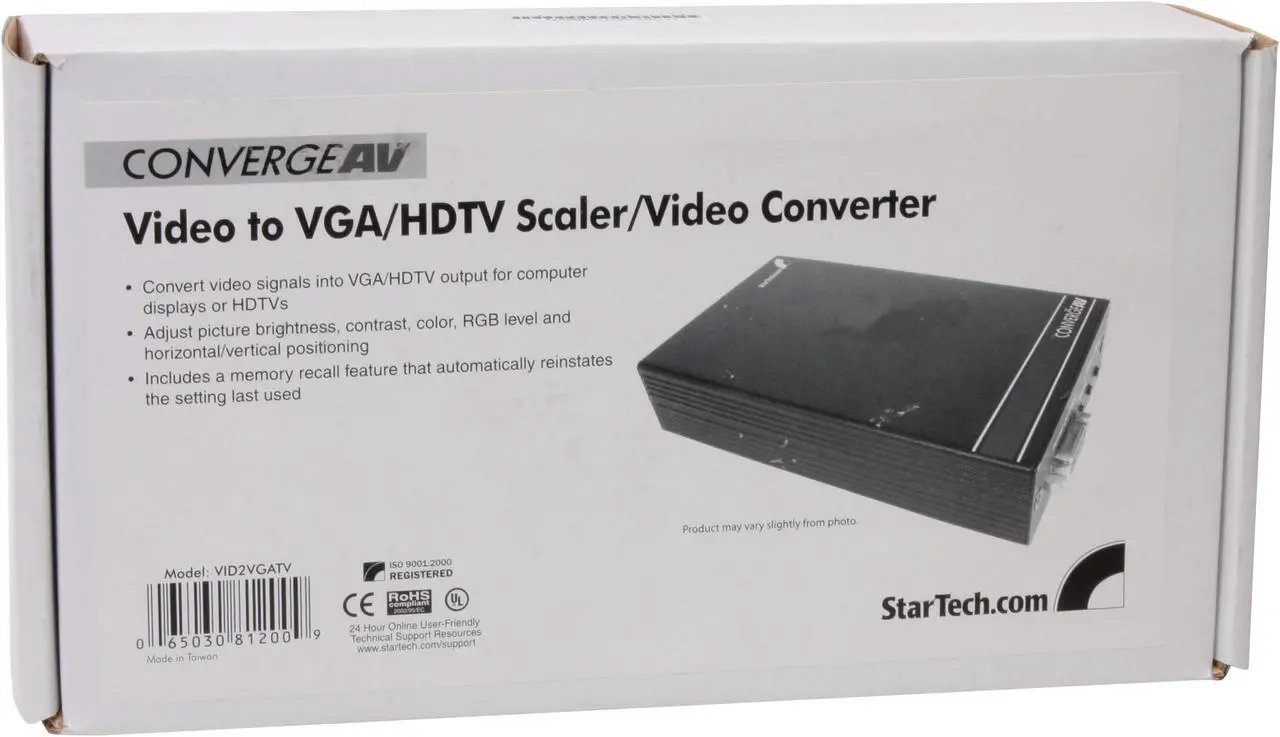 Alt view image 8 of 8 - StarTech.com VID2VGATV Composite and S-Video to VGA Video Converter