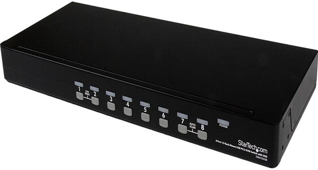 StarTech.com SV831DUSB 8 Port 1U Rack Mount USB PS/2 KVM Switch with OSD