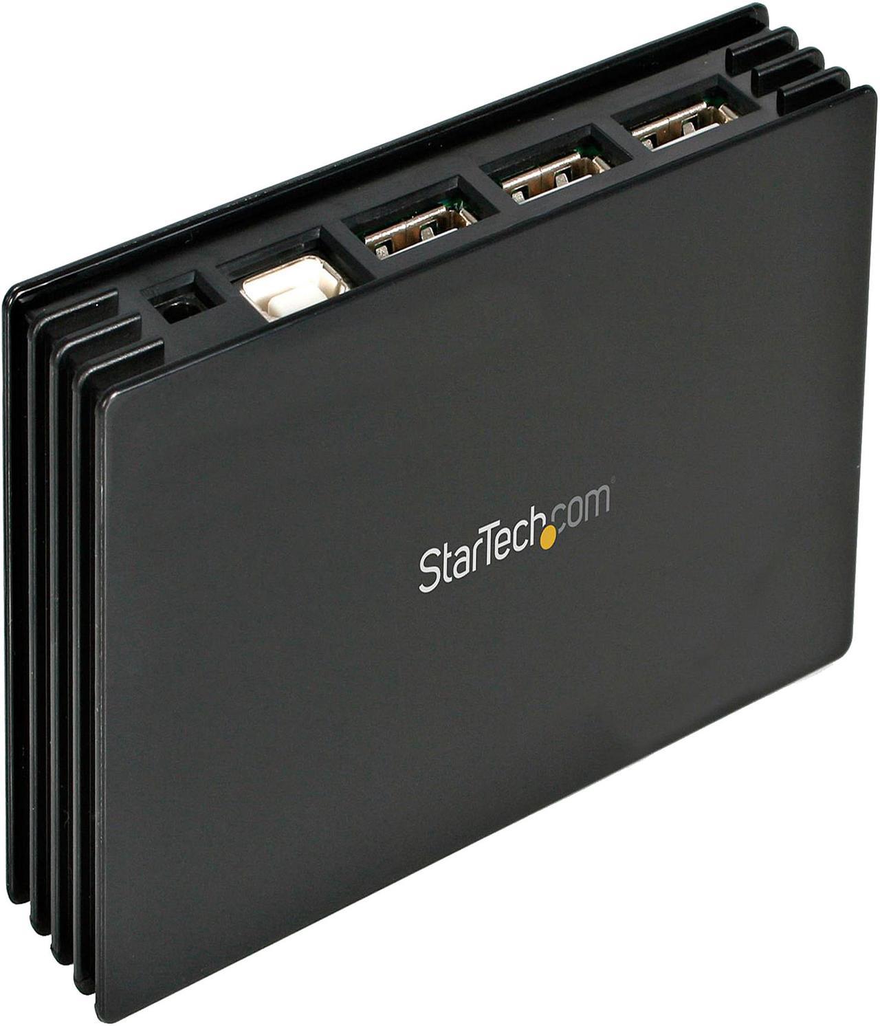 StarTech.com ST7202USB 7 Port Compact Black USB 2.0 Hub - 7-Port USB Hub - Portable USB 2.0 Hub - Includes Optional Power Adapter