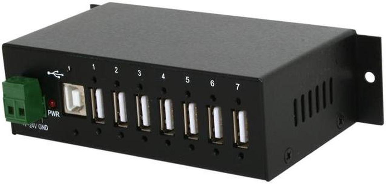 Main image of StarTech.com ST7200USBM 7 Port Industrial USB 3.0 Hub - Rugged - Black Metal - Mountable - USB 3 Hub - USB Extender - Powered USB 3.0 Hub - USB Splitter