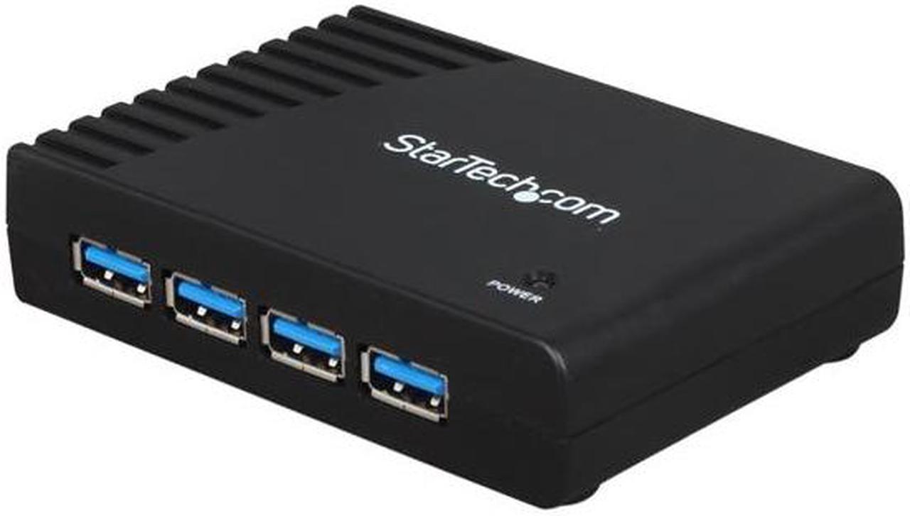 StarTech.com ST4300USB3 4 Port USB 3.0 Hub - 4 x SuperSpeed USB 3.0 - Black - Compact - USB 3 Hub - USB Splitter - Powered USB 3.0 Hub - USB Extender