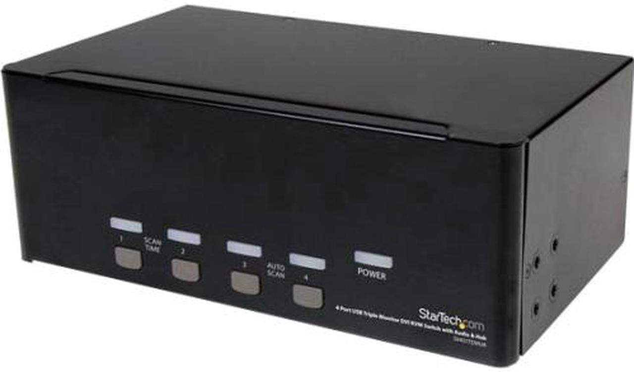 StarTech.com 4 Port Triple Monitor DVI USB KVM Switch with Audio & USB 2.0 Hub