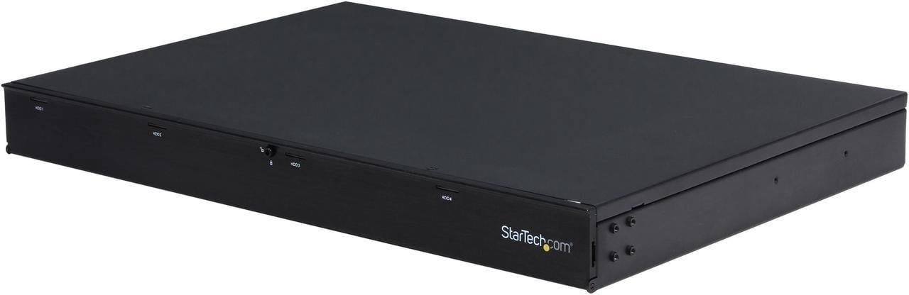 StarTech.com SAT35401U Aluminum 3.5" Black SAS / SATA 1U Rackmount 4-Bay External Hard Drive Enclosure