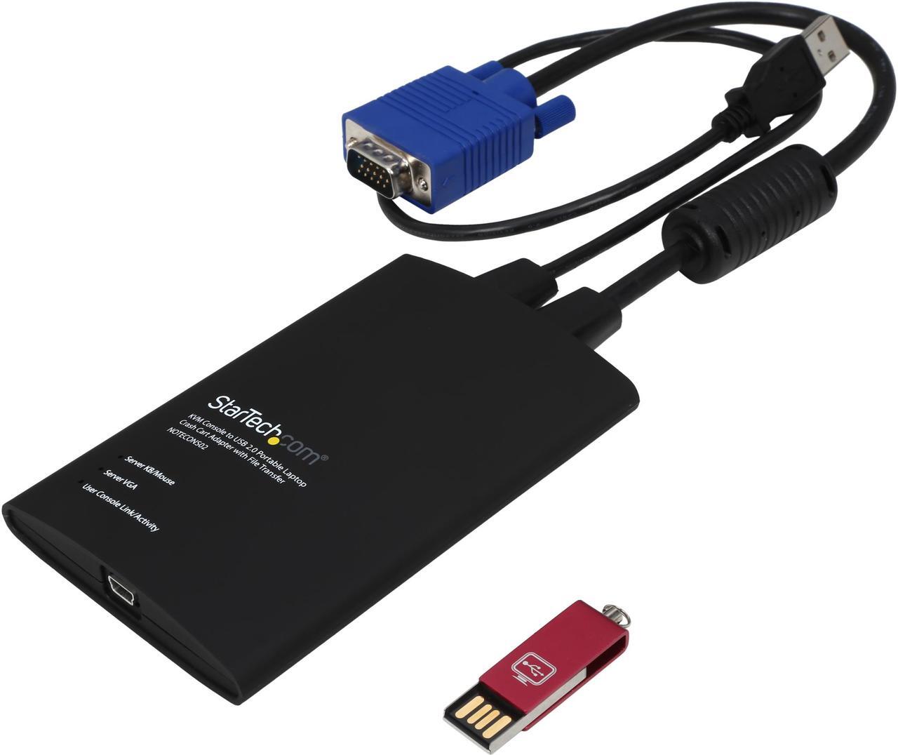Main image of StarTech.com NOTECONS02 KVM Console to Laptop USB 2.0 Portable Crash Cart Adapter with File Transfer & Video Capture - Portable KVM Console