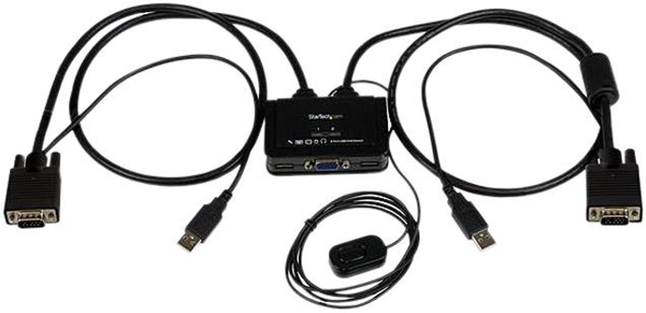 StarTech.com 2 Port USB VGA Cable KVM Switch - USB Powered with Remote Switch