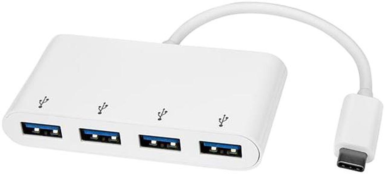 StarTech HB30C4ABW 4 Port USB C Hub - USB-C to 4 x USB-A - USB 3.0 Hub - USB C to USB Hub - White - USB Multiport Adapter - USB Type C Hub