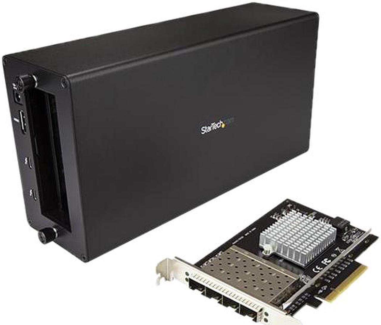 StarTech BNDTB410GSFP Thunderbolt 3 to 10 Gbe NIC - 4 x Open SFP+ Ports - External PCIe Enclosure - with DisplayPort Monitor Port - Thunderbolt 3 to Ethernet