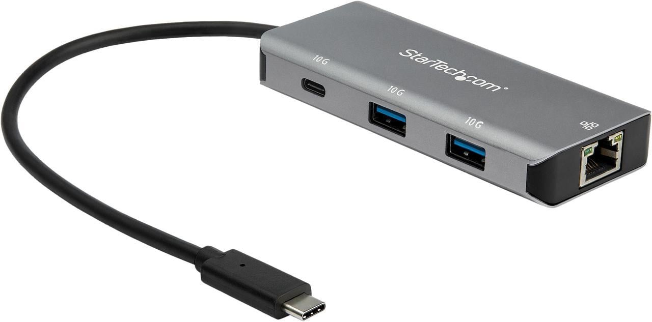 StarTech.com HB31C2A1CGB 3-Port USB-C Hub with LAN Port - 10Gbps - 2x USB-A & 1x USB-C (HB31C2A1CGB)