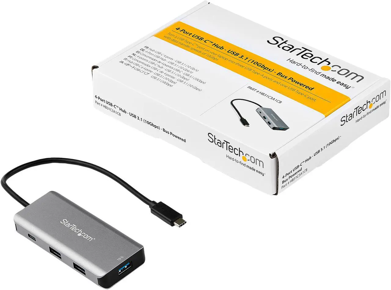 Alt view image 5 of 5 - StarTech.com HB31C3A1CB 4-Port USB-C Hub - 10Gbps - 3x USB-A & 1x USB-C - 9.8" Host Cable (HB31C3A1CB)