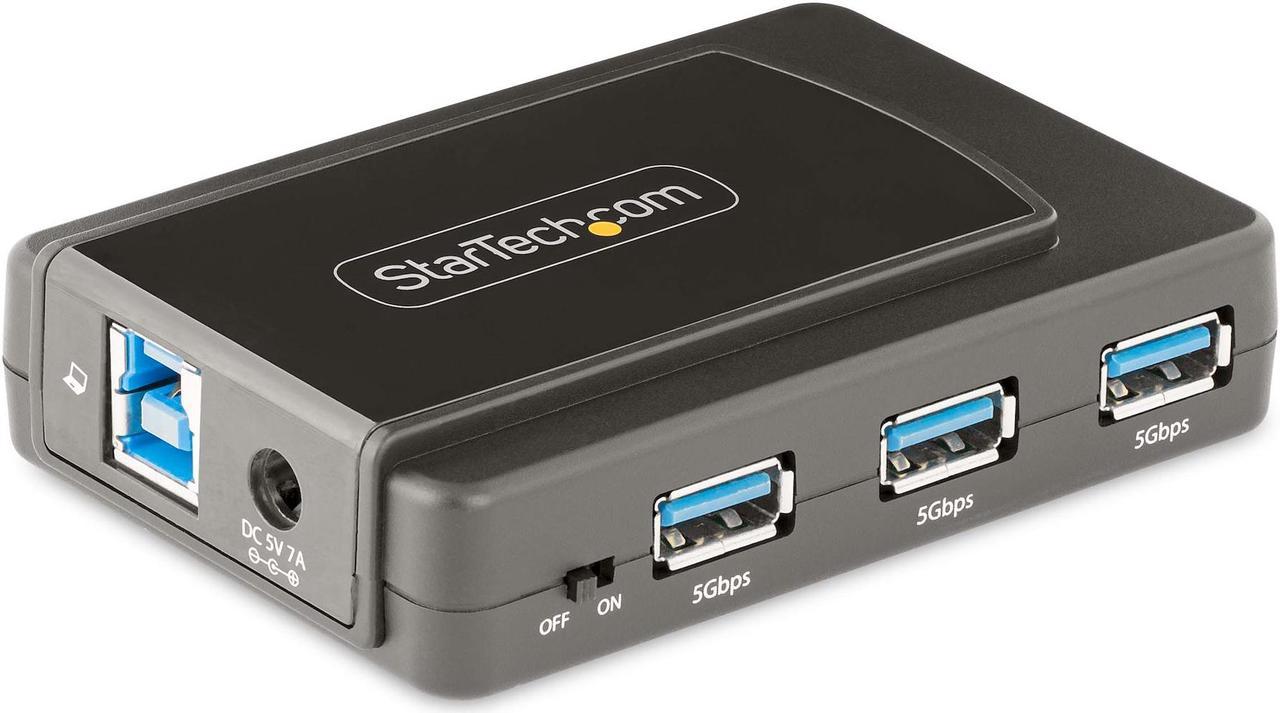 StarTech.com 5G7AS-USB-A-HUB 7-Port USB Hub with On/Off Switch - USB 3.0 5Gbps - USB-A to 7x USB-A - Compact Self Powered USB-A Hub w/ 35W Power Supply - Desktop/Laptop USB Hub - USB Expansion Hub