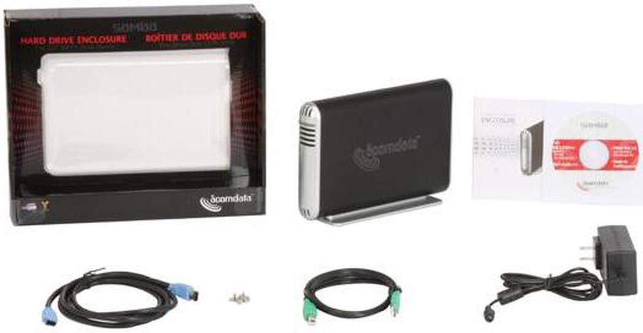 Alt view image 5 of 5 - acomdata SMBXXXU2FE-BLK 3.5" Obsidian Black USB & Firewire External Enclosure