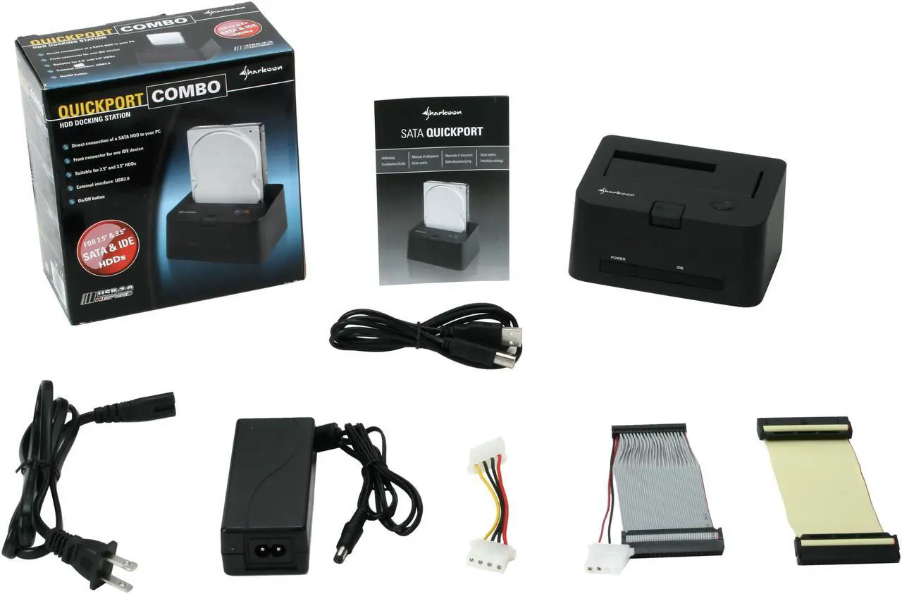 Alt view image 6 of 6 - Sharkoon QuickPort Combo 2.5" & 3.5" Black IDE / SATA USB 2.0 HDD Docking Station
