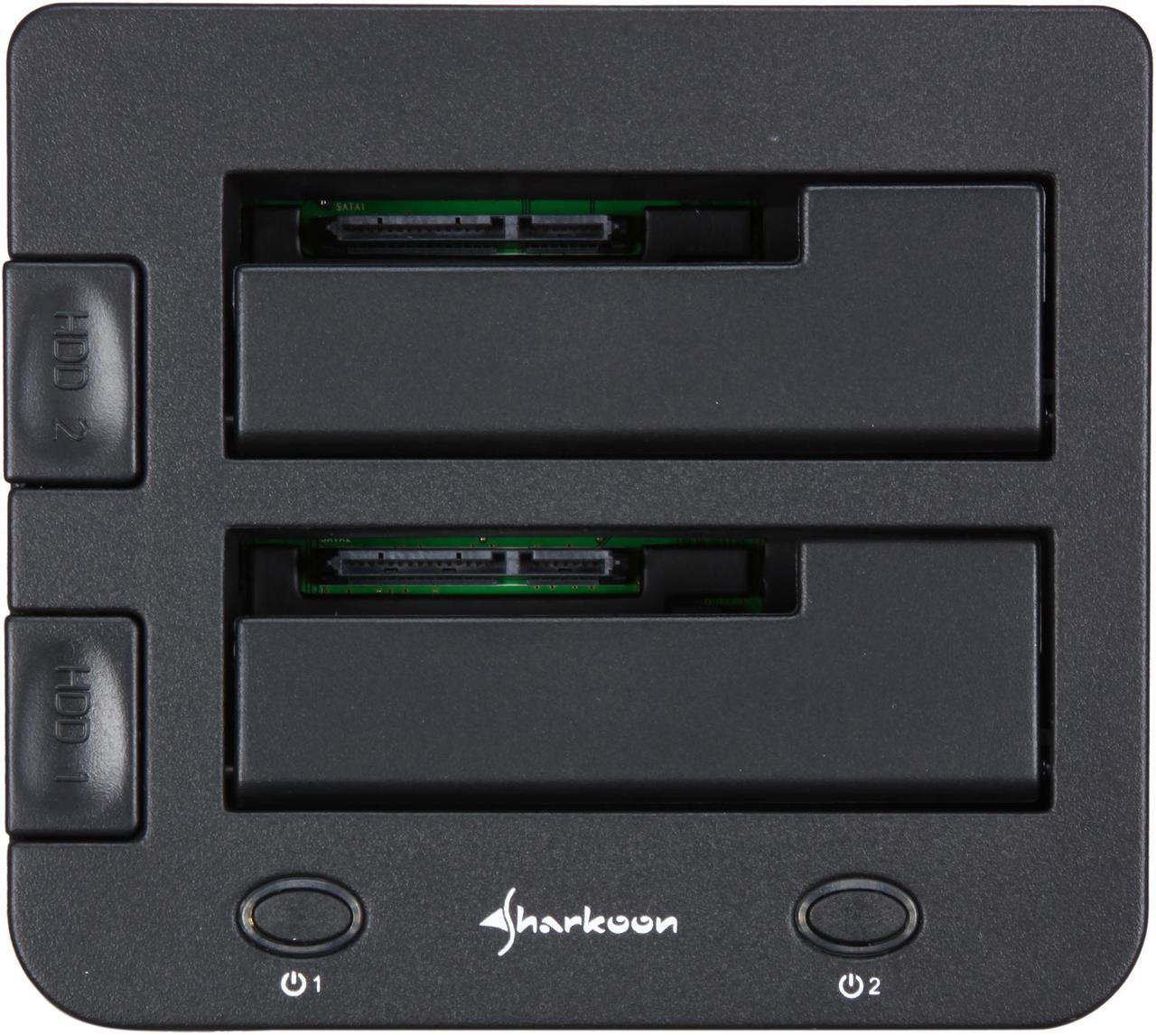 Alt view image 2 of 5 - Sharkoon SATA QuickPort Duo 2.5" & 3.5" Black SATA 1 x USB 2.0 / 2 x eSATA Hard Drive Docking