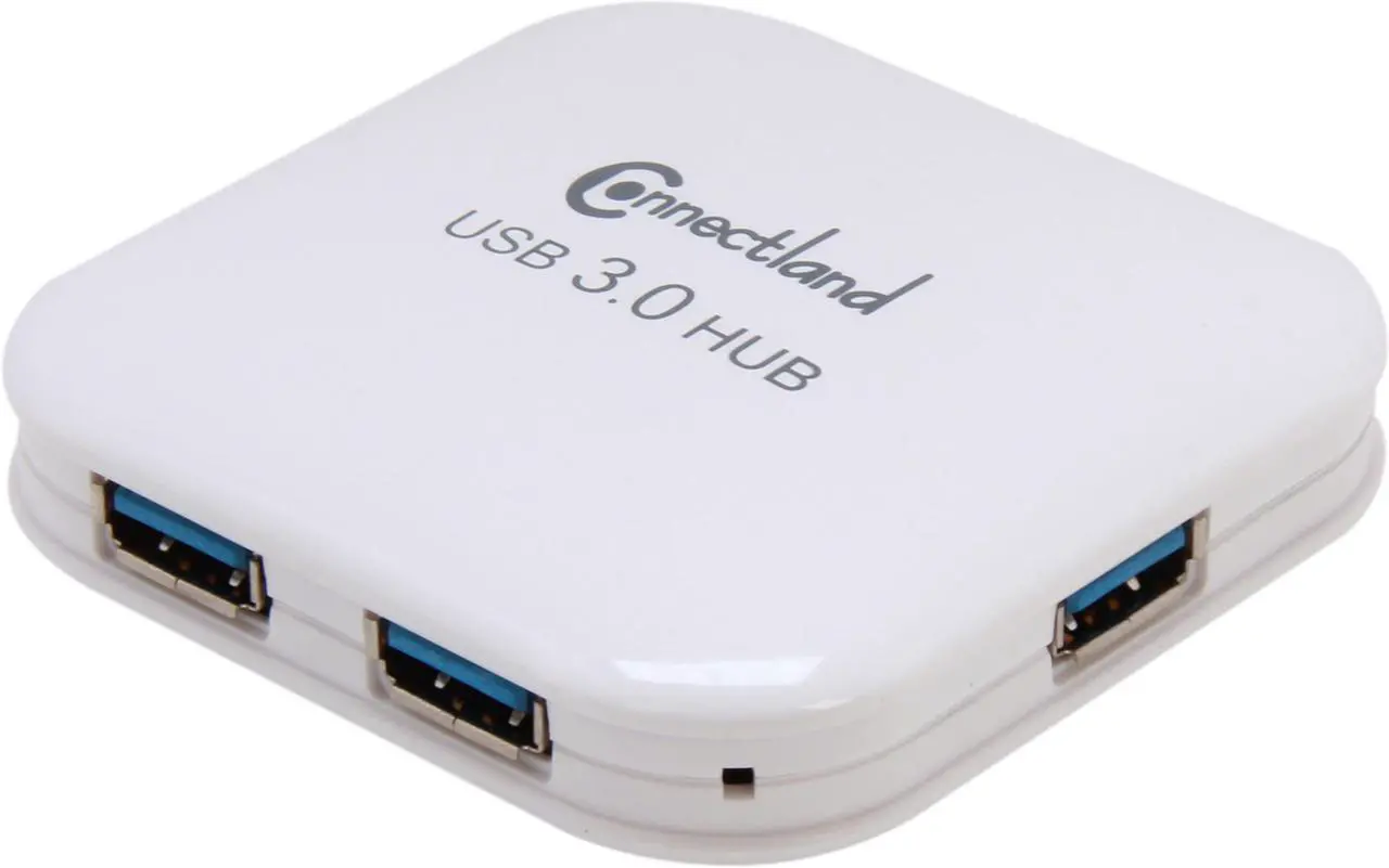 Main image of Connectland CL-HUB20127 USB 3.0 4-port Pocket Size Hub, 5Gbps Data Rate, Free AC Adapter and Cable - White