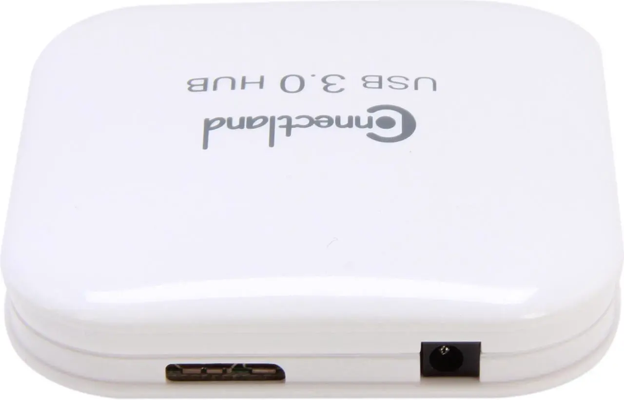 Alt view image 4 of 7 - Connectland CL-HUB20127 USB 3.0 4-port Pocket Size Hub, 5Gbps Data Rate, Free AC Adapter and Cable - White