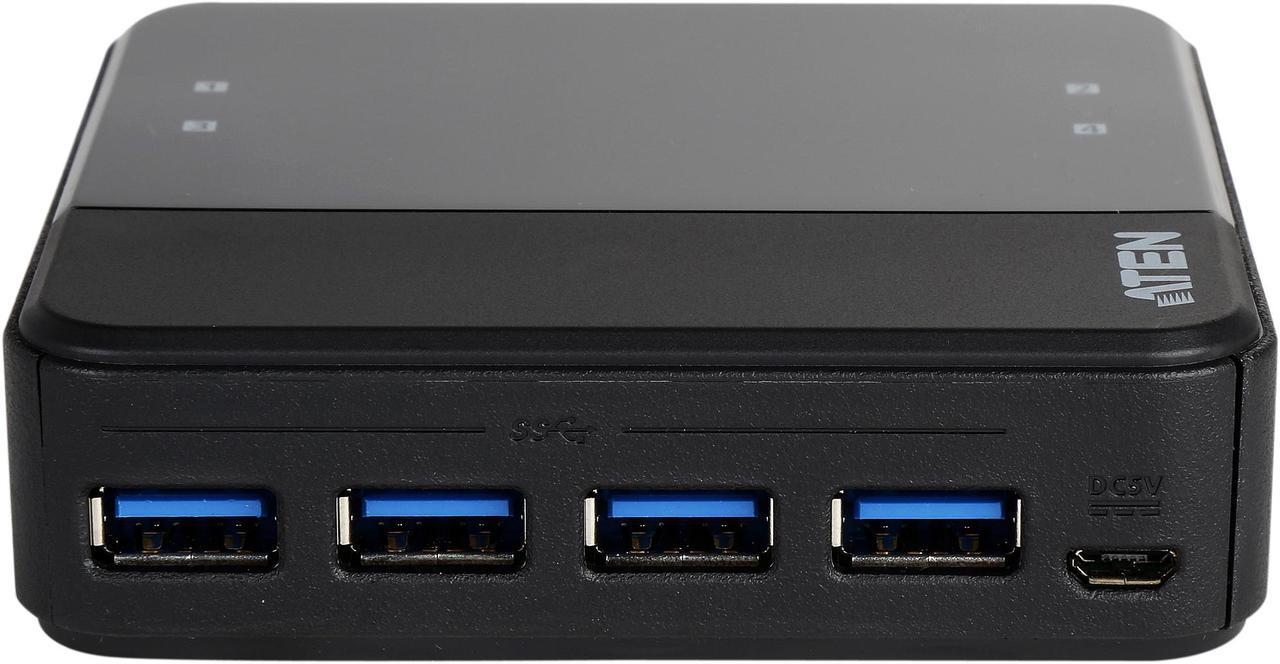 Alt view image 6 of 6 - ATEN US434 4-port USB 3.0 Peripheral Sharing Device
