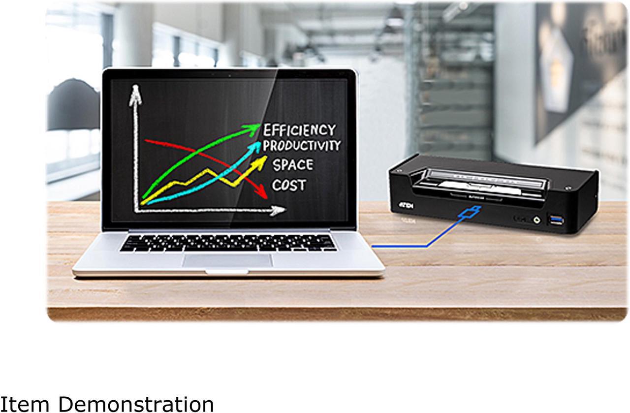 Alt view image 4 of 6 - ATEN 4K 3-Port USB-C and DisplayPort KVM Switch / Hybrid KVMP Switch (CS1953)