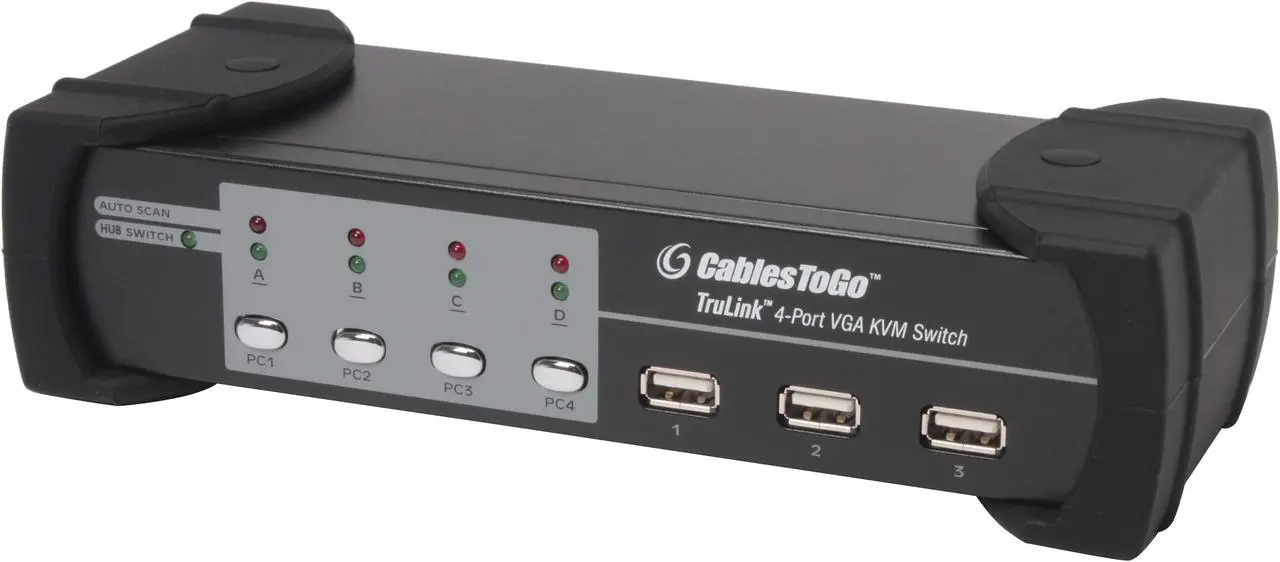 Main image of C2G 35555 4-Port VGA/USB and PS/2 KVM Switch with Cables