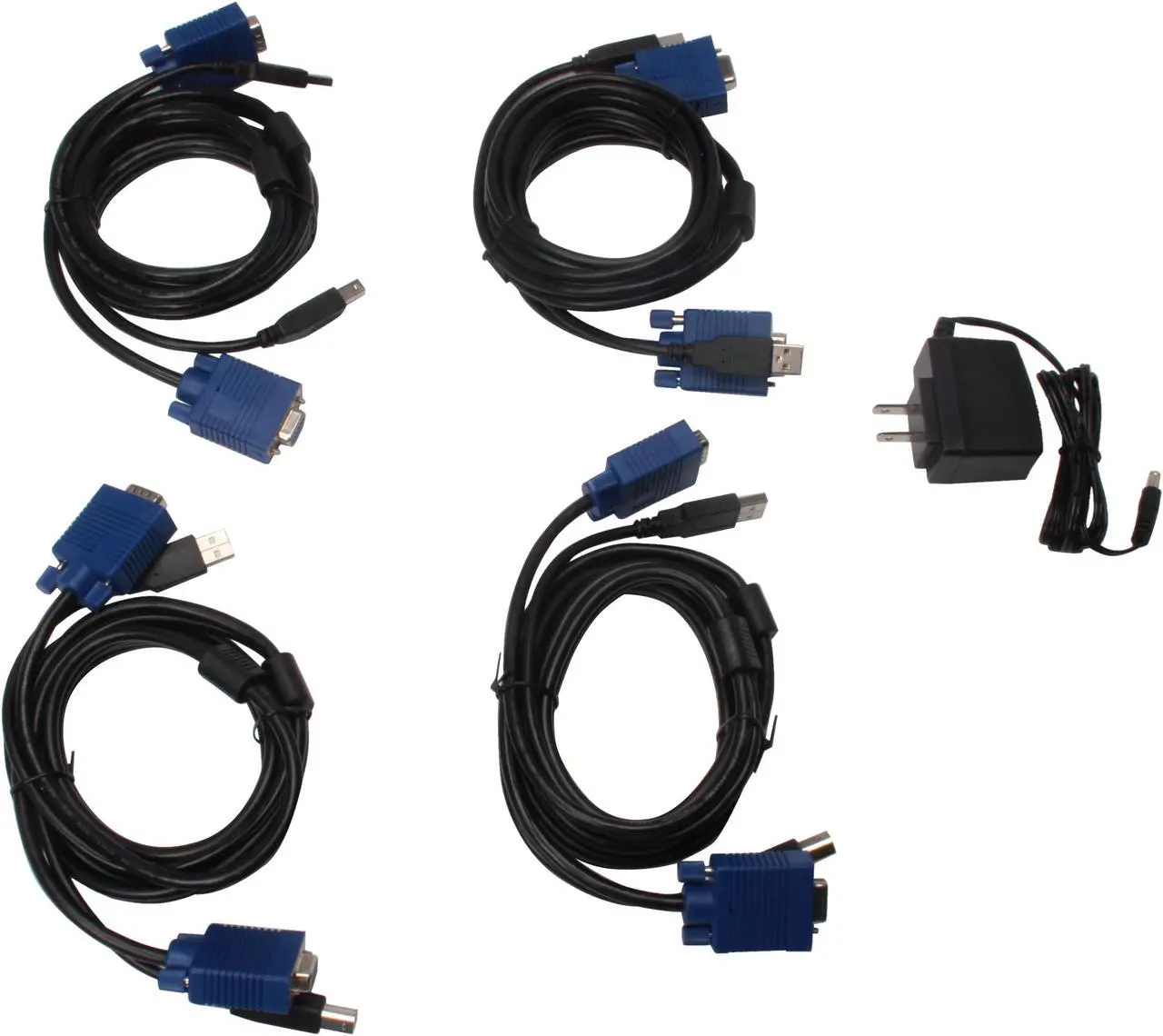 Alt view image 6 of 8 - C2G 35555 4-Port VGA/USB and PS/2 KVM Switch with Cables