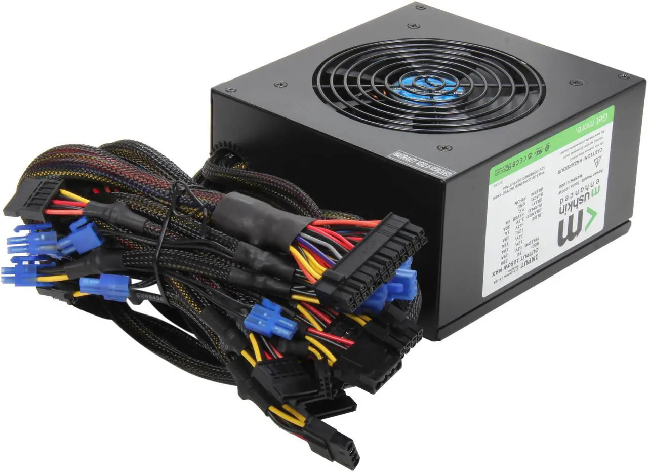 Alt view image 4 of 7 - Mushkin Enhanced MKNPSJL1000 1000 W ATX12V v2.3 80 PLUS GOLD Certified Active PFC Power Supply