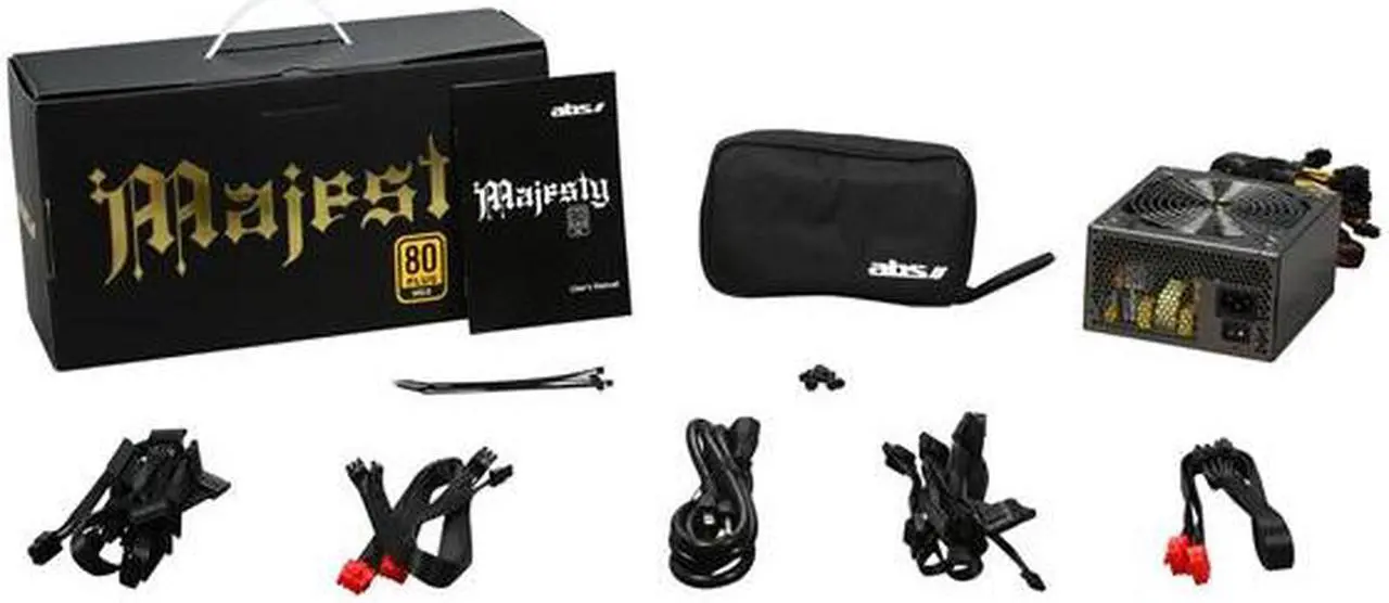 Alt view image 7 of 7 - ABS Majesty series MJ900 Continuous 900W@50°C ATX12V/EPS12V 80 PLUS GOLD Certified, SLI Ready, CrossFire Ready, Core i7 Ready, Single Strong 12V Rail, Modular Flat Cable Design, Active-PFC Power Supply