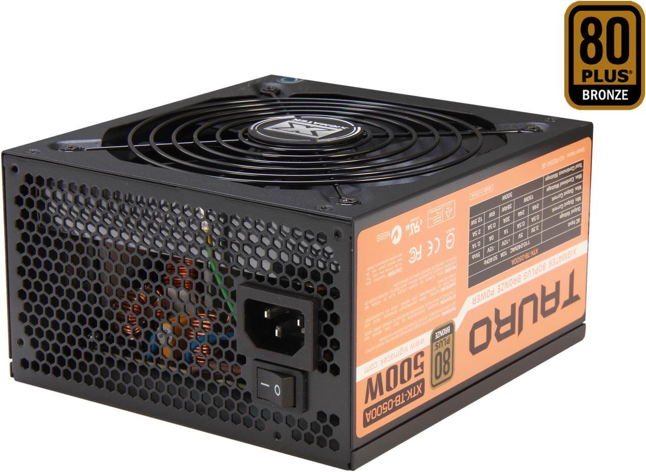 XIGMATEK Tauro Series CPA-0500BDD-F51 500 W ATX12V V2.3 SLI Ready CrossFire Ready 80 PLUS BRONZE Certified Active PFC Power Supply