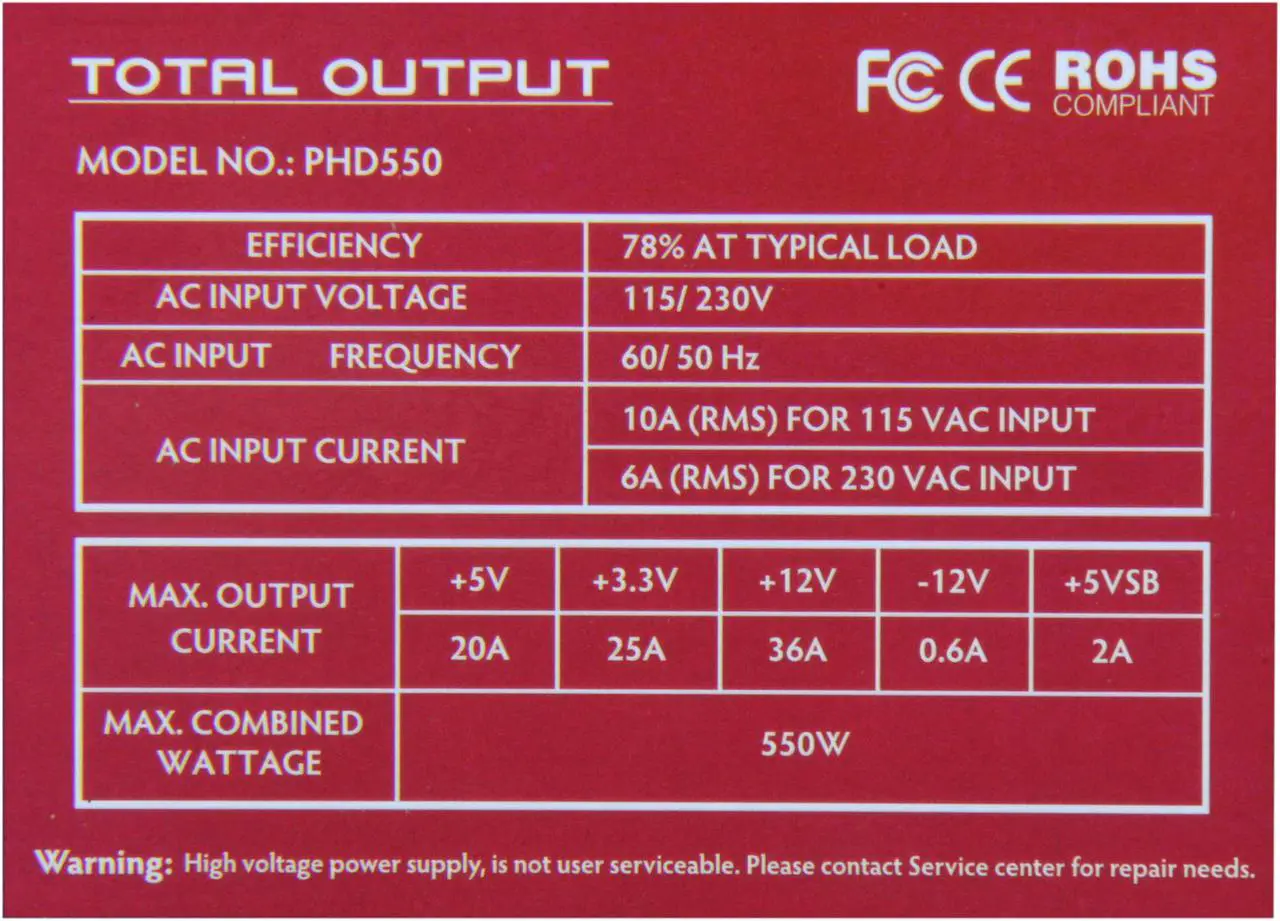 Alt view image 5 of 7 - Diablotek PHD Series PHD550 550 W ATX12V V2.2 Power Supply