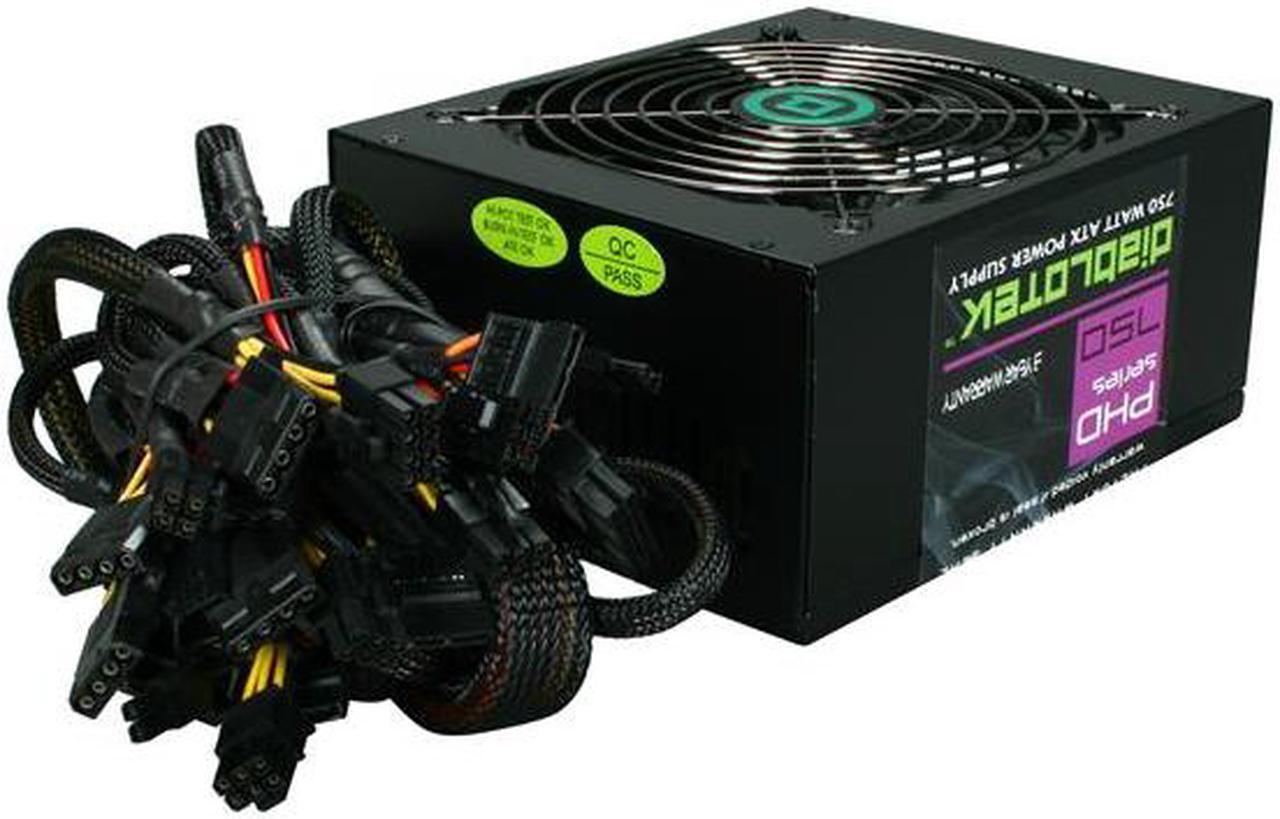 Alt view image 4 of 7 - Diablotek PHD Series PHD750 750 W ATX12V / EPS12V Power Supply