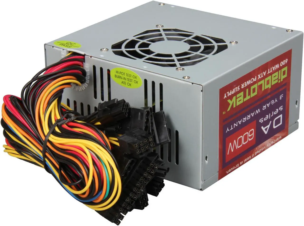 Alt view image 4 of 7 - Diablotek DA Series PSDA600 600 W ATX12V v2.2 Power Supply