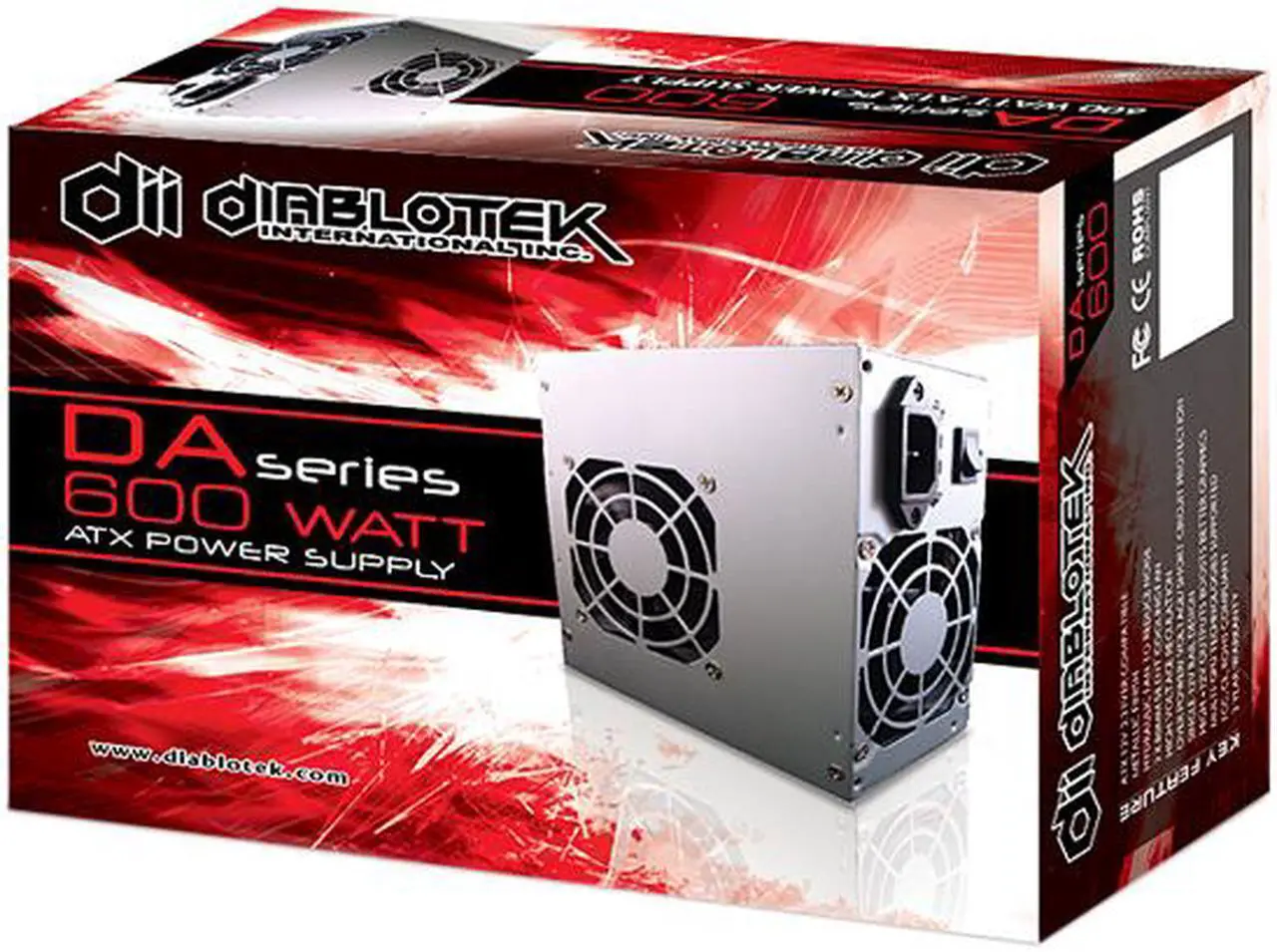 Alt view image 7 of 7 - Diablotek DA Series PSDA600 600 W ATX12V v2.2 Power Supply