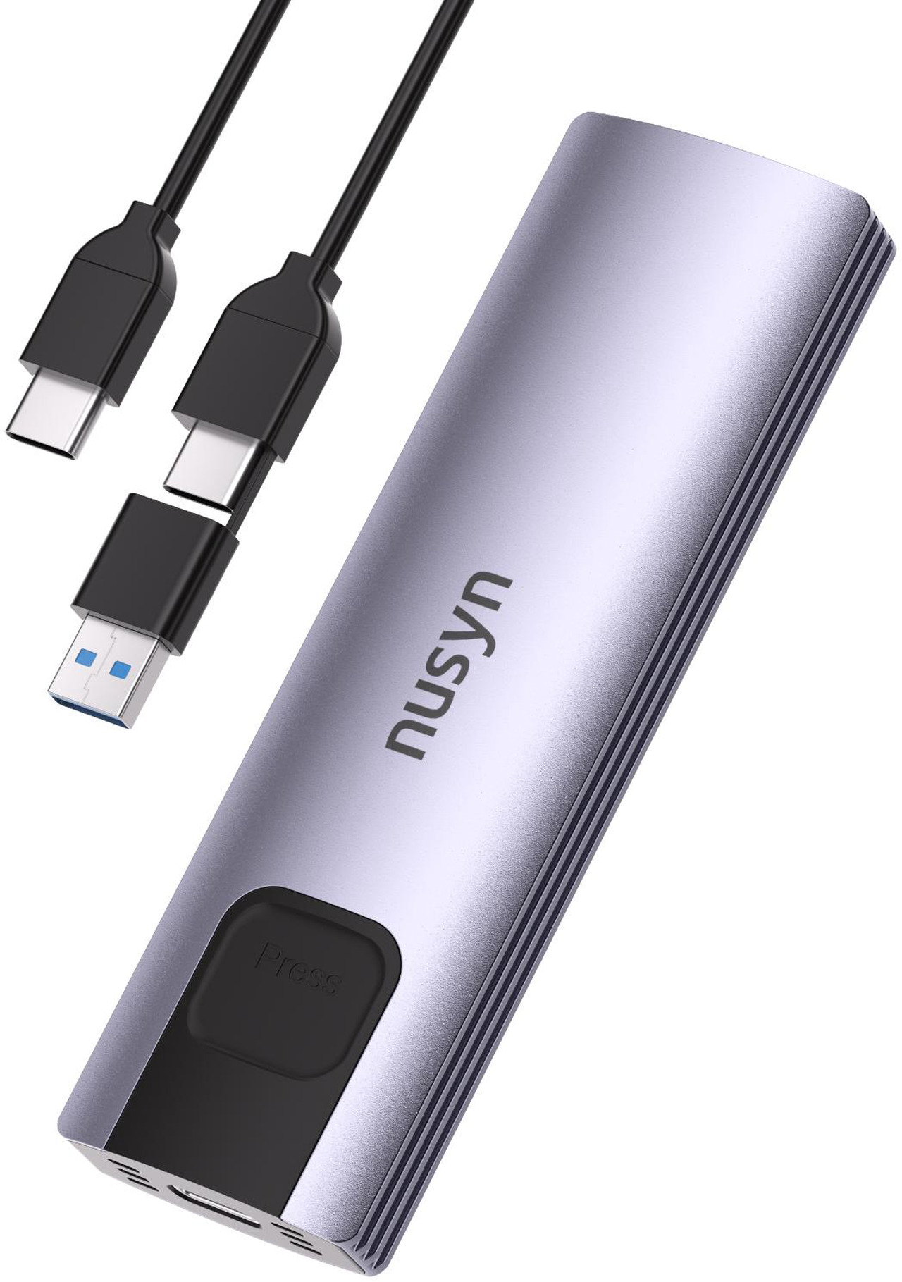 Open Box: Nusyn NSE20 10Gbps M.2 NVMe/SATA SSD Enclosure,USB-C External Hard Drive Case, Tool-Free Installation, Plug & Play, Aluminum Housing, Compatible with Windows, Mac, Linux, iOS & Android (NSE20GRK) - Newegg.com - Open Box condition - Image 8