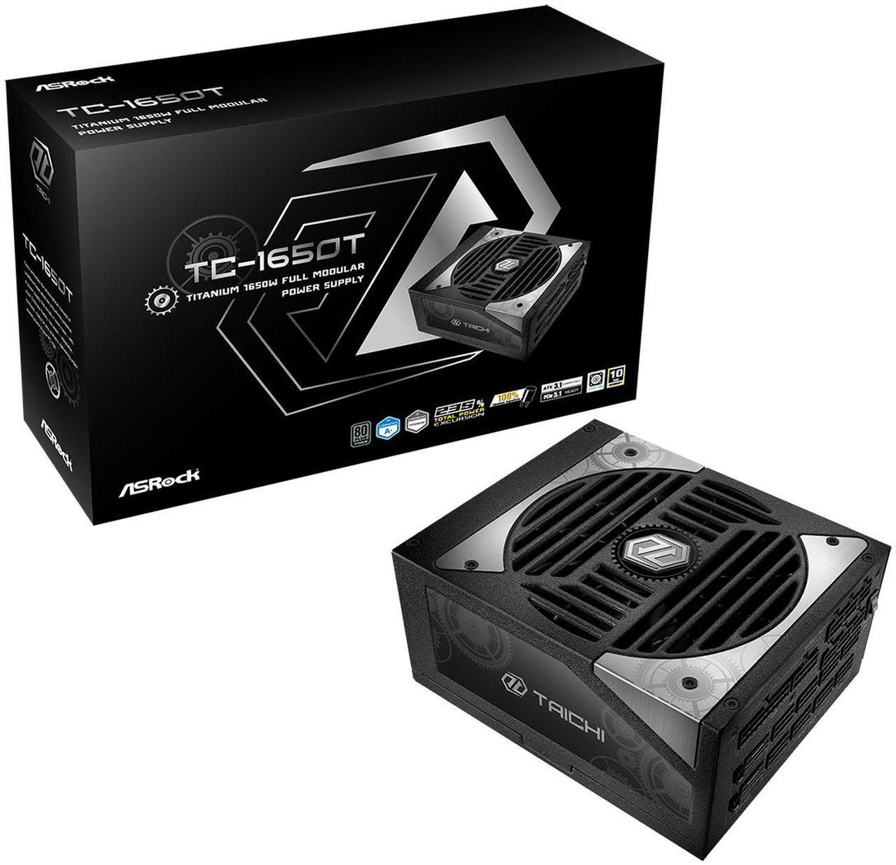 Alt view image 10 of 10 - ASRock Taichi TC-1650T 1650W 80 PLUS TITANIUM & Cybenetics TITANIUM Full Modular Power Supply, ATX3.1 & PCIe5.1 Ready with Dual Color 12V-2x6 Cables(2pcs), 10 Years Warranty