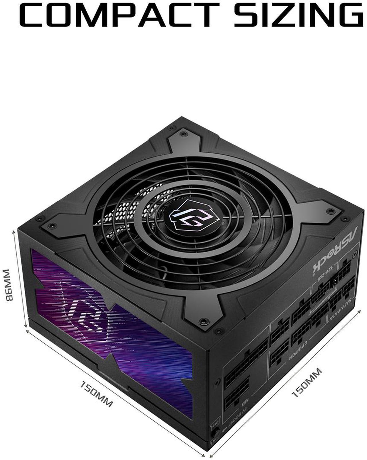 Alt view image 2 of 10 - ASRock Phantom Gaming PG-850G 850W 80 PLUS GOLD & Cybenetics PLATINUM Full Modular Power Supply, ATX3.1 & PCIe5.1 Ready with Dual Color 12V-2x6 Cable, 10 Years Warranty