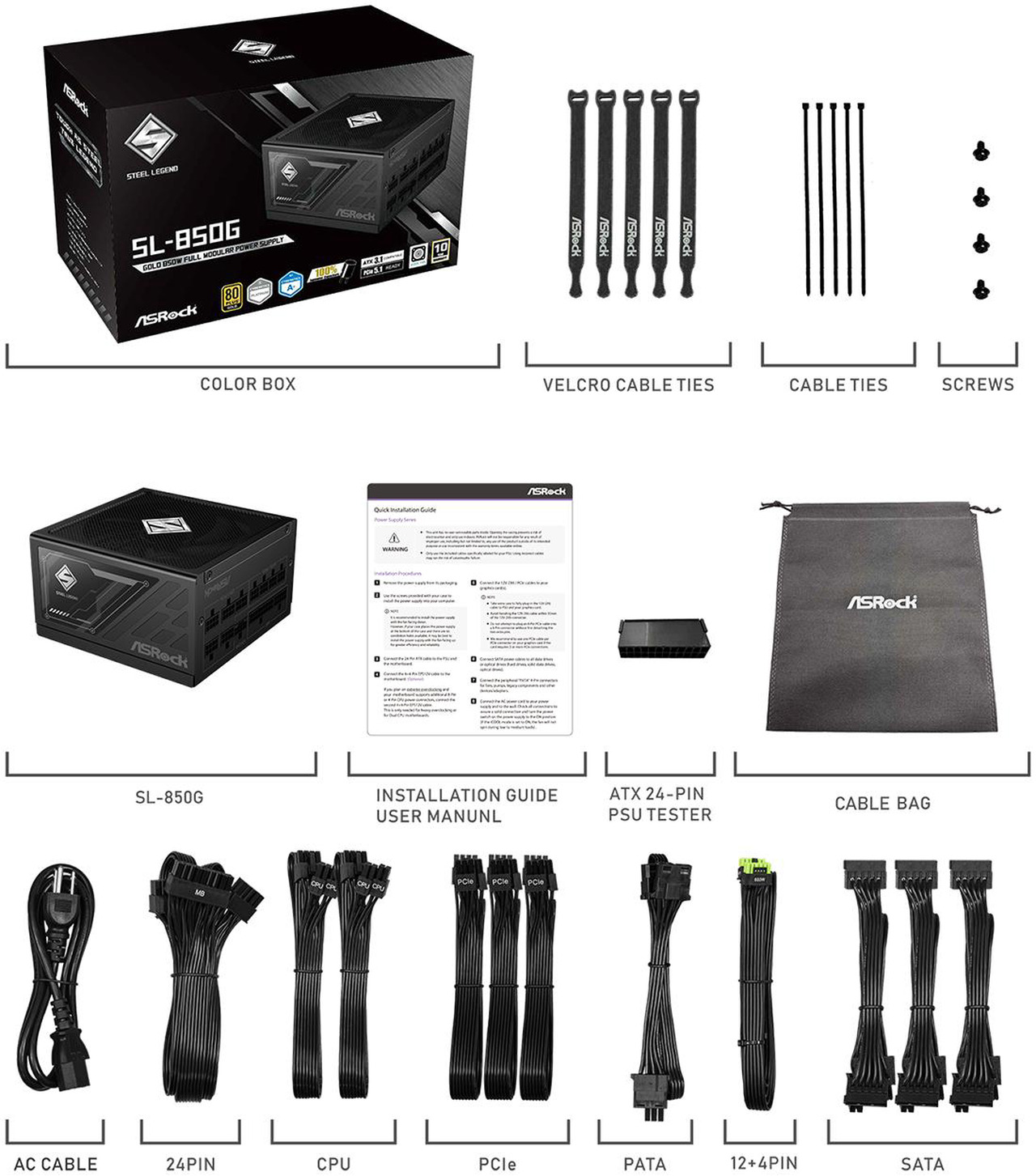 Open Box: ASRock SL-850G 850W Power Supply - Newegg.com - Open Box condition - Image 17